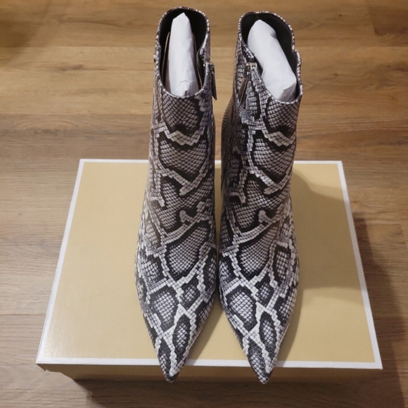 Michael Kors Alina Flex Snake Embossed Leather Side Zip Ankle Booties - Picture 4 of 12